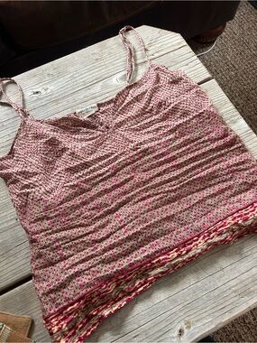 Women's Pink Smocked Cami Tank Top
